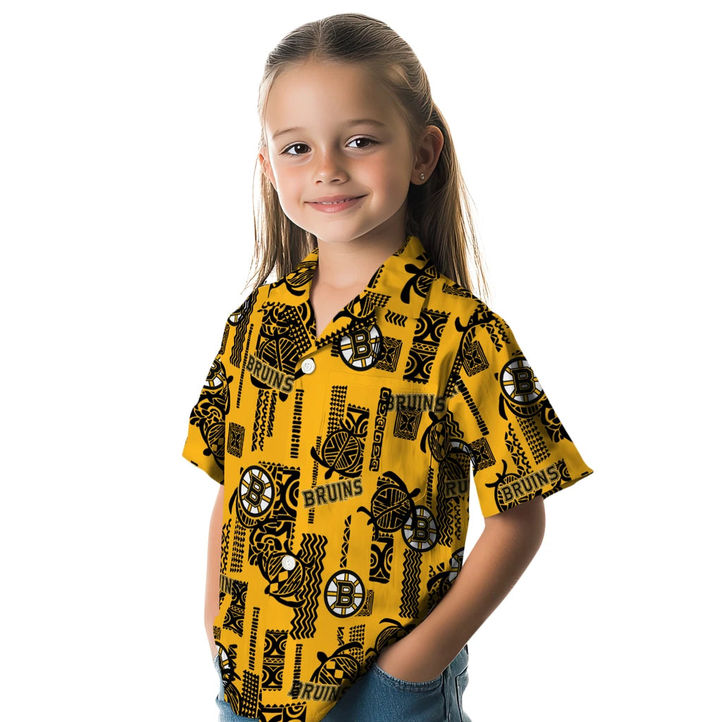 Boston Bruins Hawaiian Shirt - Turtle Lines | Hula Hawaiian Shirts