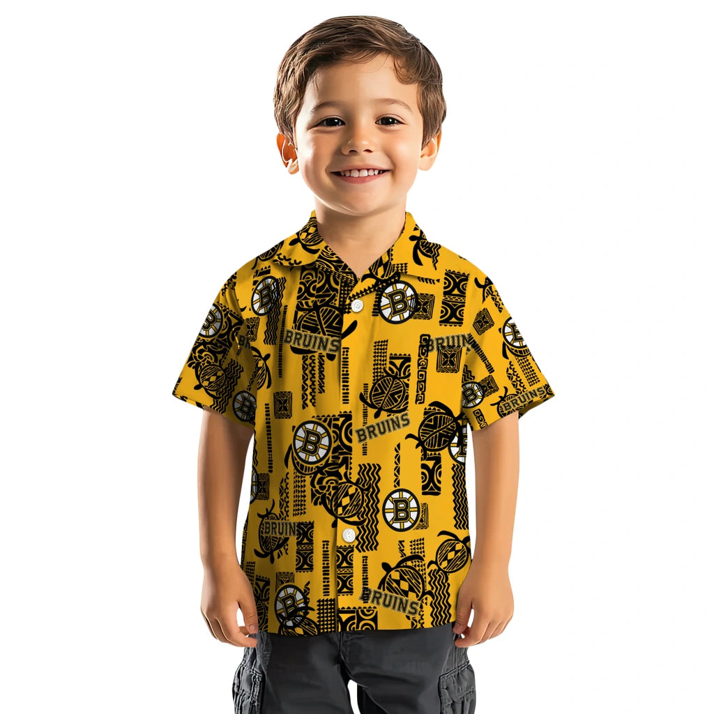 Boston Bruins Hawaiian Shirt - Turtle Lines | Hula Hawaiian Shirts