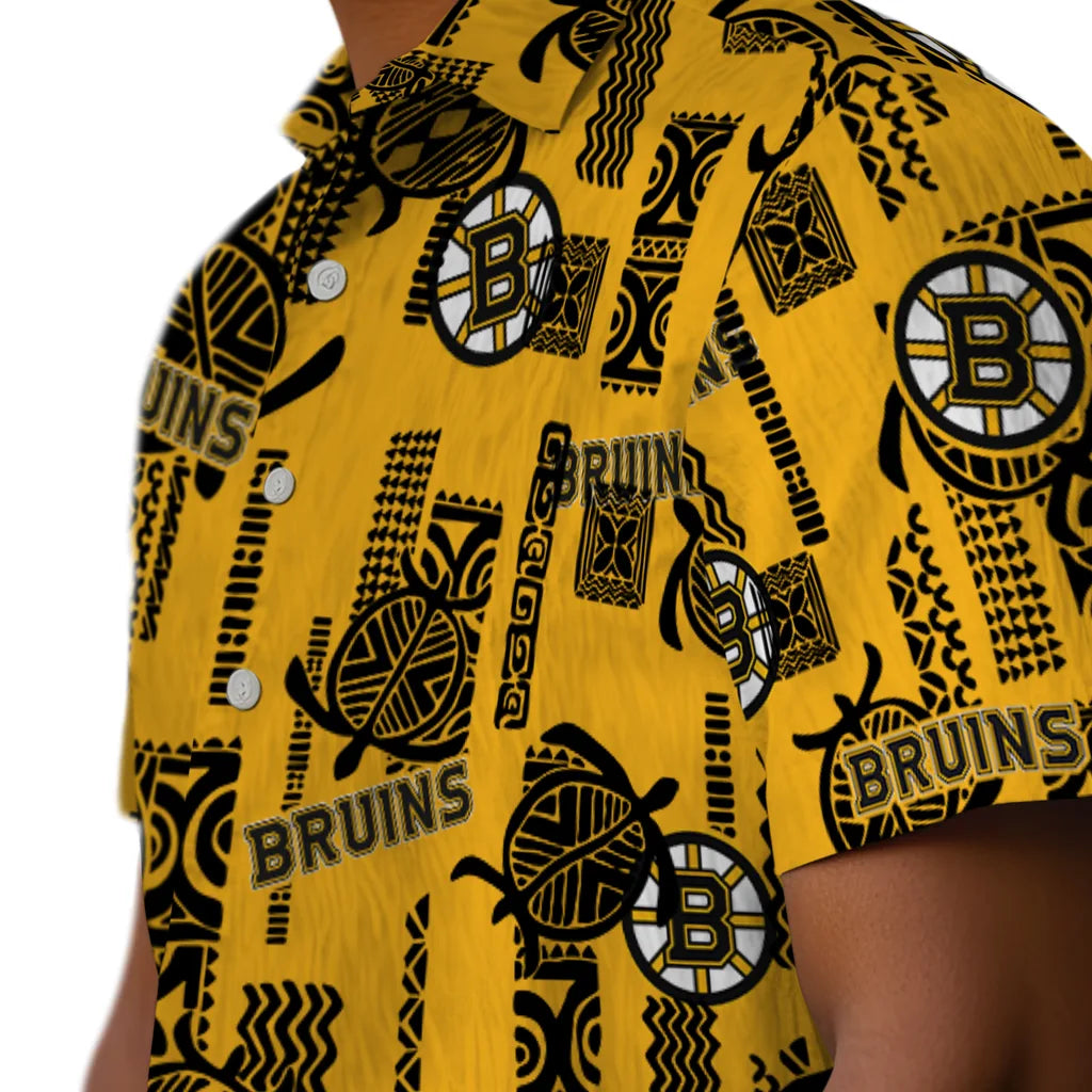 Boston Bruins Hawaiian Shirt - Turtle Lines | Hula Hawaiian Shirts