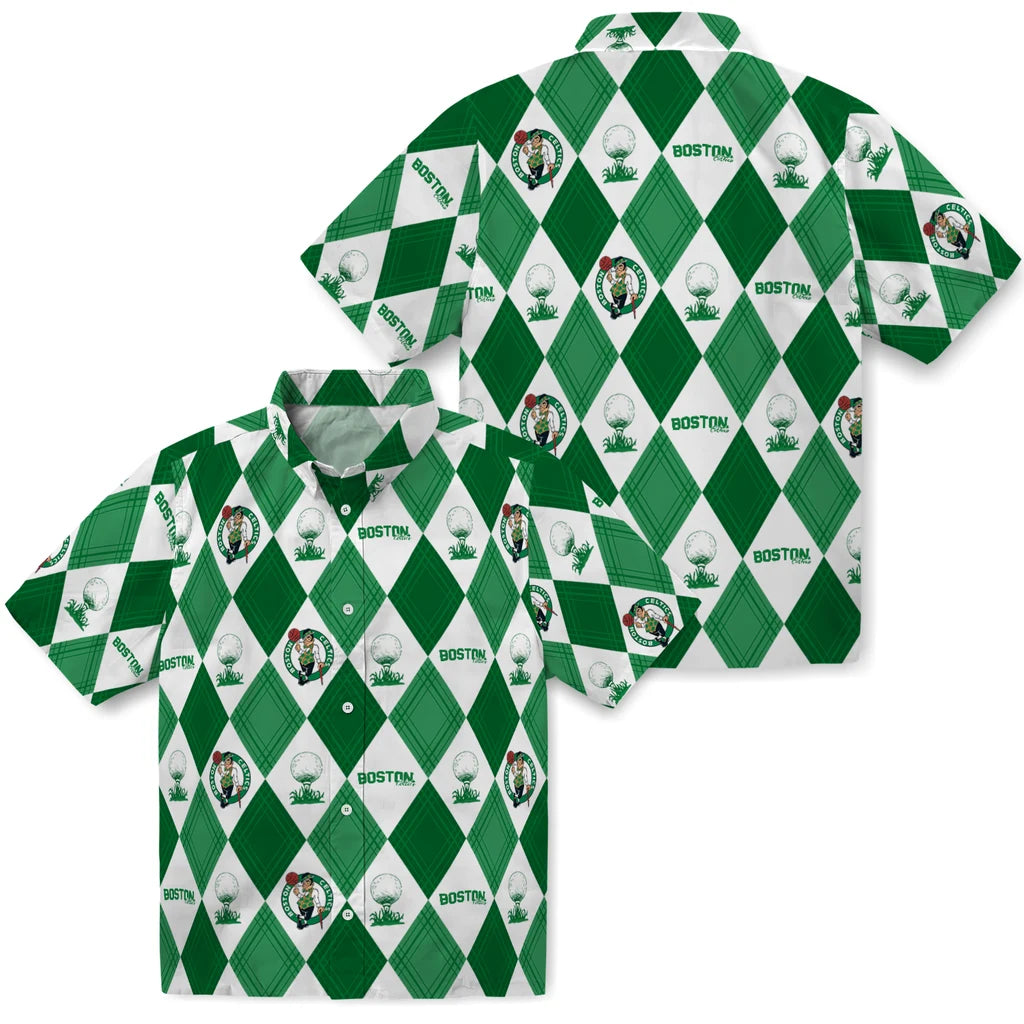 Boston Celtics Hawaiian Shirt - Golfing Plaid | Hula Hawaiian Shirts