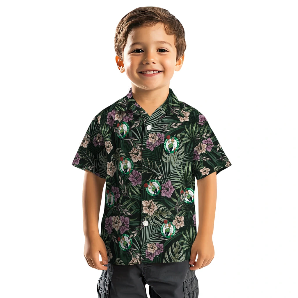 Boston Celtics Hawaiian Shirt - Hibiscus Leaves Pattern | Hula Hawaiian Shirts