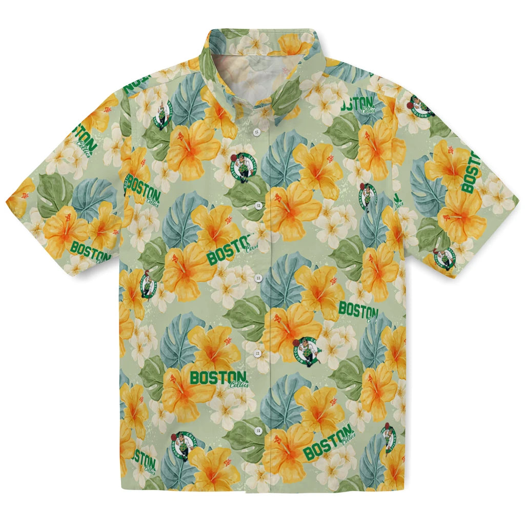 Boston Celtics Hawaiian Shirt - Hibiscus Mood | Hula Hawaiian Shirts