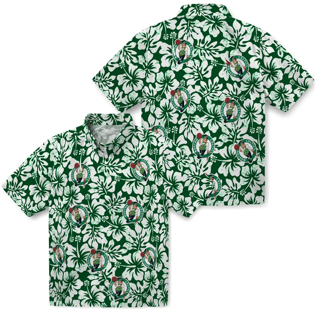Boston Celtics Hawaiian Shirt - Hibiscus Motif | Hula Hawaiian Shirts