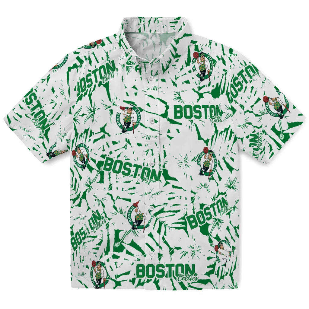 Boston Celtics Hawaiian Shirt - Hibiscus Overlay | Hula Hawaiian Shirts