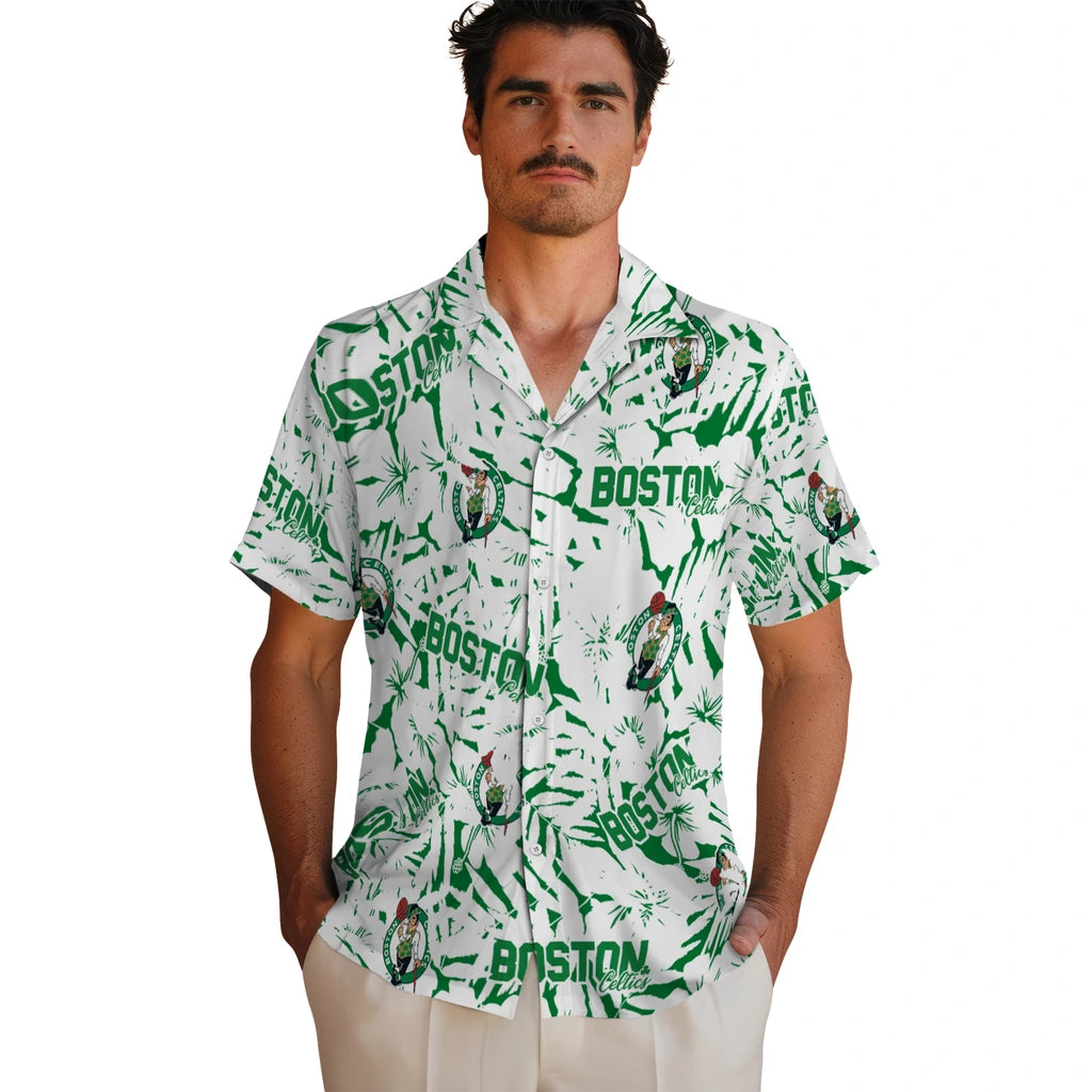 Boston Celtics Hawaiian Shirt - Hibiscus Overlay | Hula Hawaiian Shirts