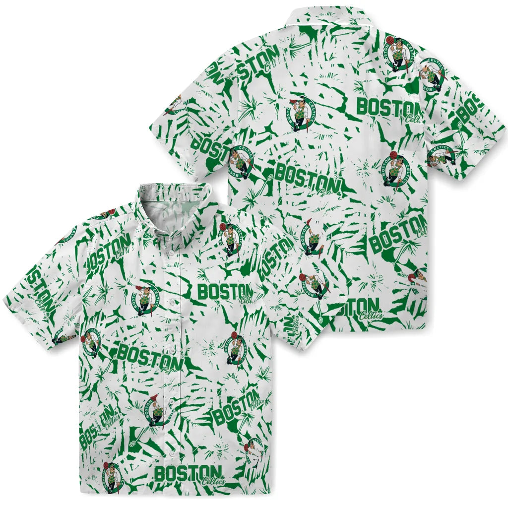 Boston Celtics Hawaiian Shirt - Hibiscus Overlay | Hula Hawaiian Shirts