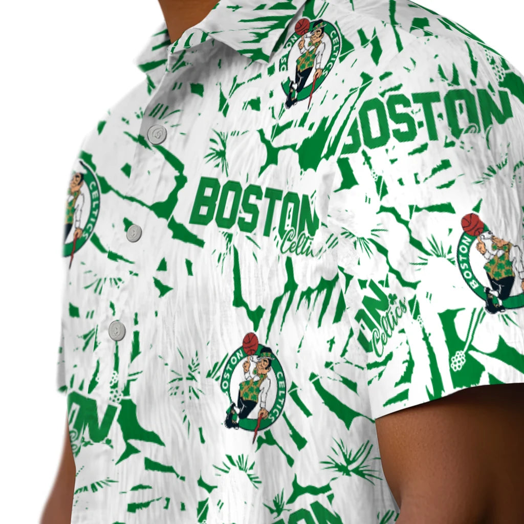 Boston Celtics Hawaiian Shirt - Hibiscus Overlay | Hula Hawaiian Shirts