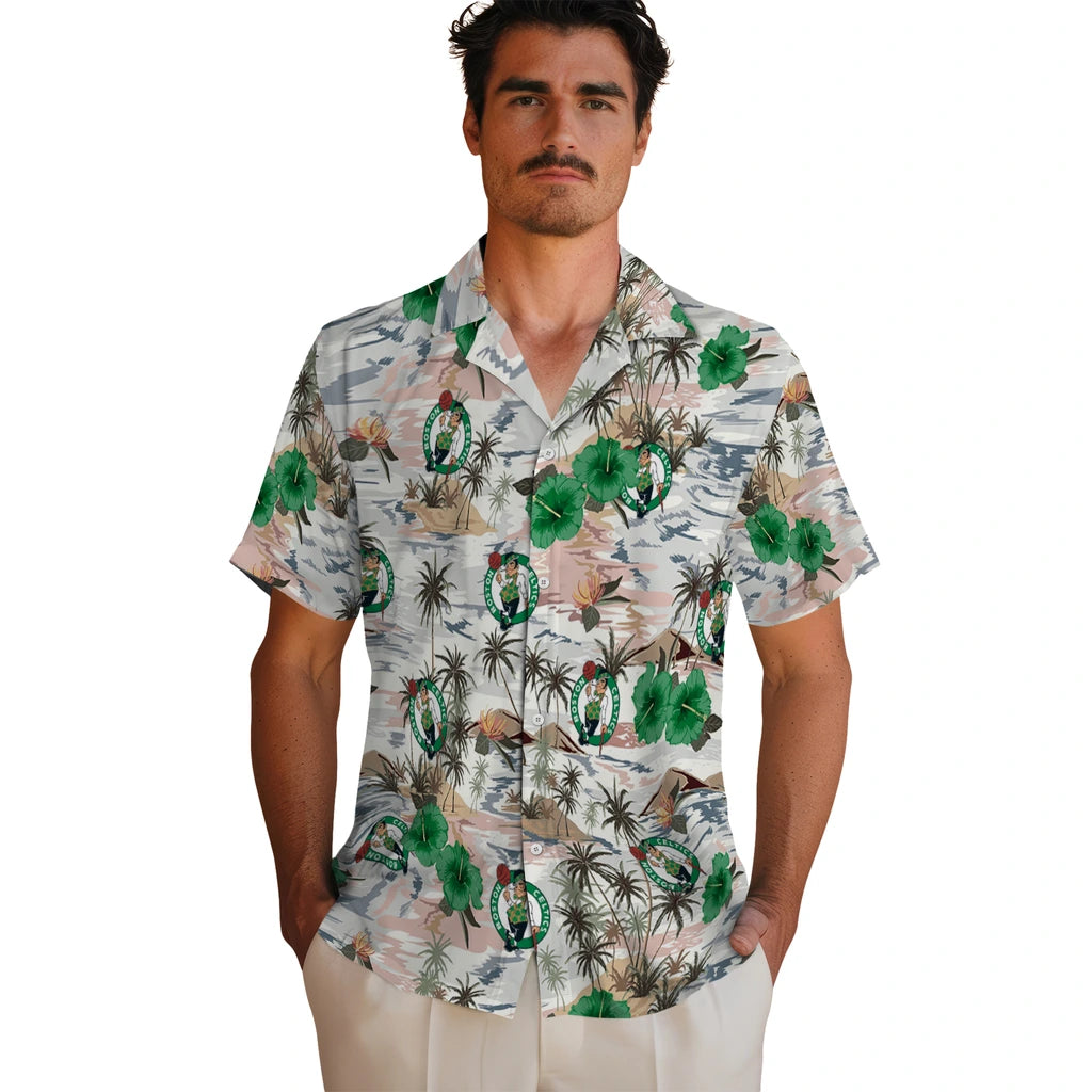 Boston Celtics Hawaiian Shirt - Hibiscus Seaside | Hula Hawaiian Shirts