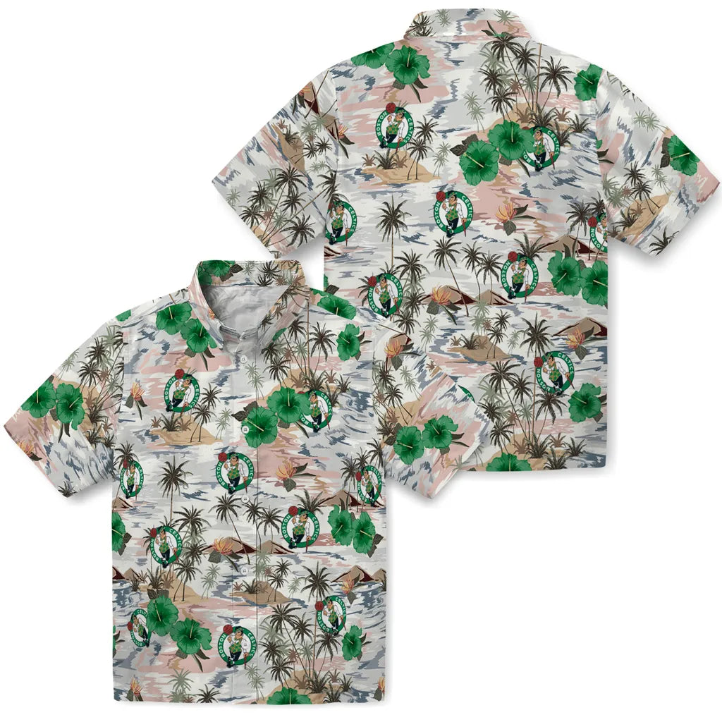 Boston Celtics Hawaiian Shirt - Hibiscus Seaside | Hula Hawaiian Shirts