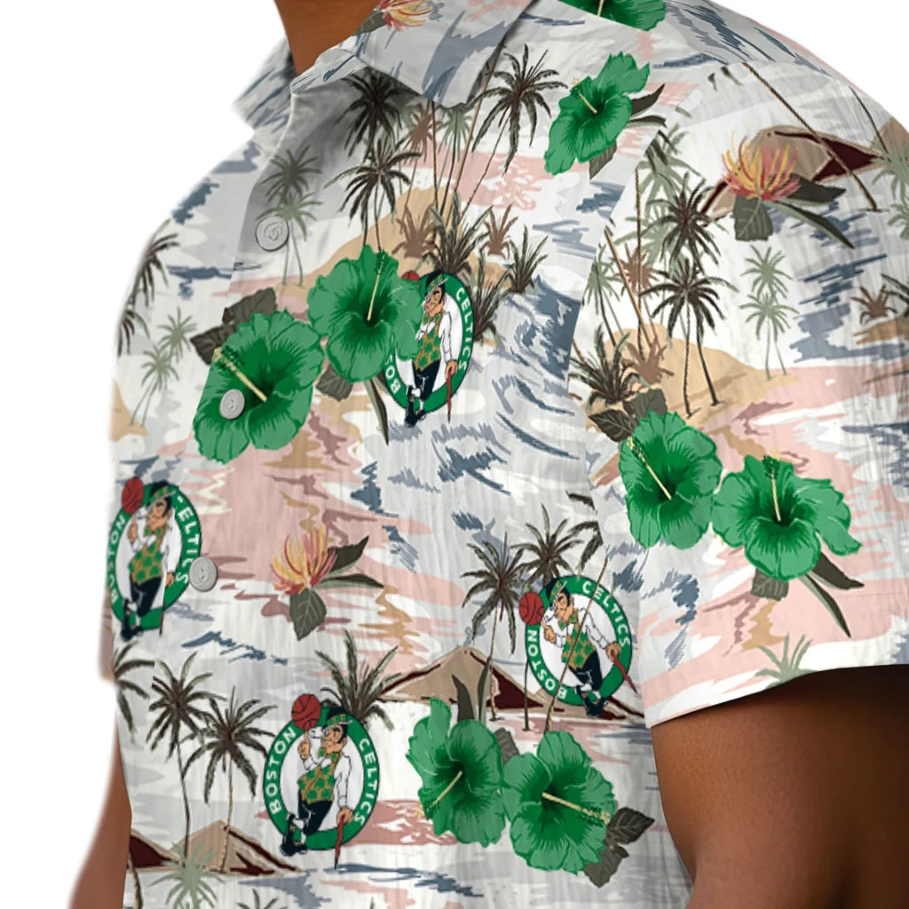 Boston Celtics Hawaiian Shirt - Hibiscus Seaside | Hula Hawaiian Shirts