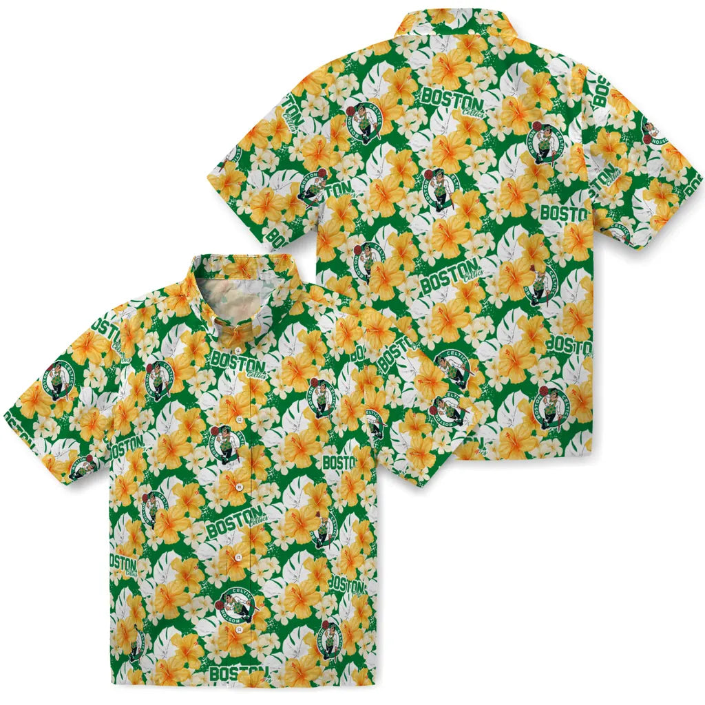 Boston Celtics Hawaiian Shirt - Hibiscus Tropics | Hula Hawaiian Shirts
