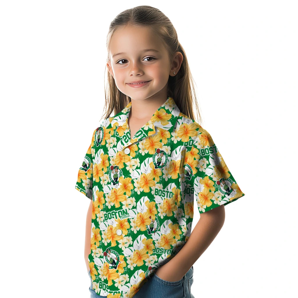 Boston Celtics Hawaiian Shirt - Hibiscus Tropics | Hula Hawaiian Shirts