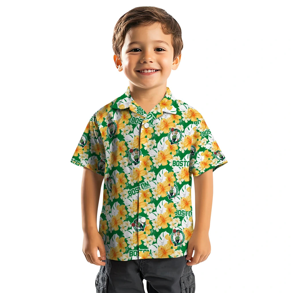Boston Celtics Hawaiian Shirt - Hibiscus Tropics | Hula Hawaiian Shirts