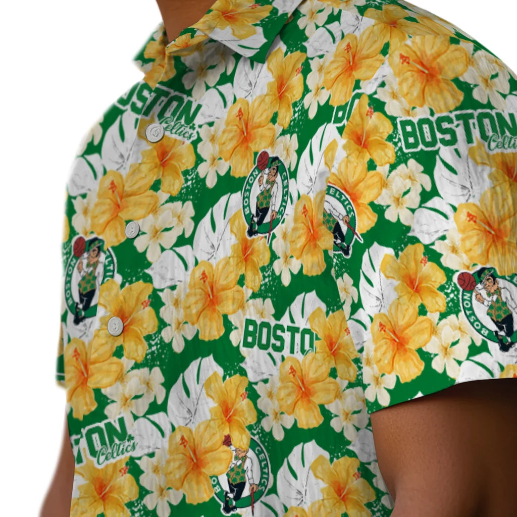 Boston Celtics Hawaiian Shirt - Hibiscus Tropics | Hula Hawaiian Shirts