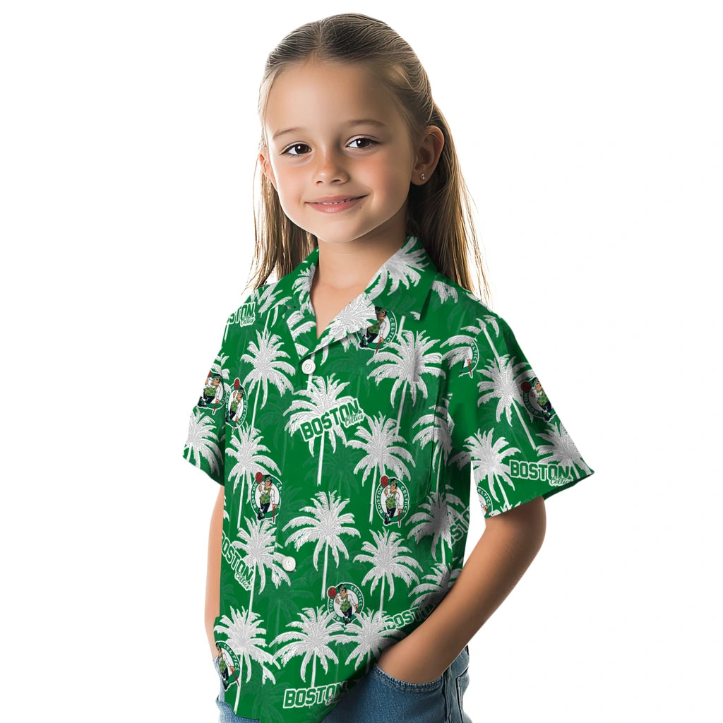 Boston Celtics Hawaiian Shirt - Palm Tree Motif | Hula Hawaiian Shirts