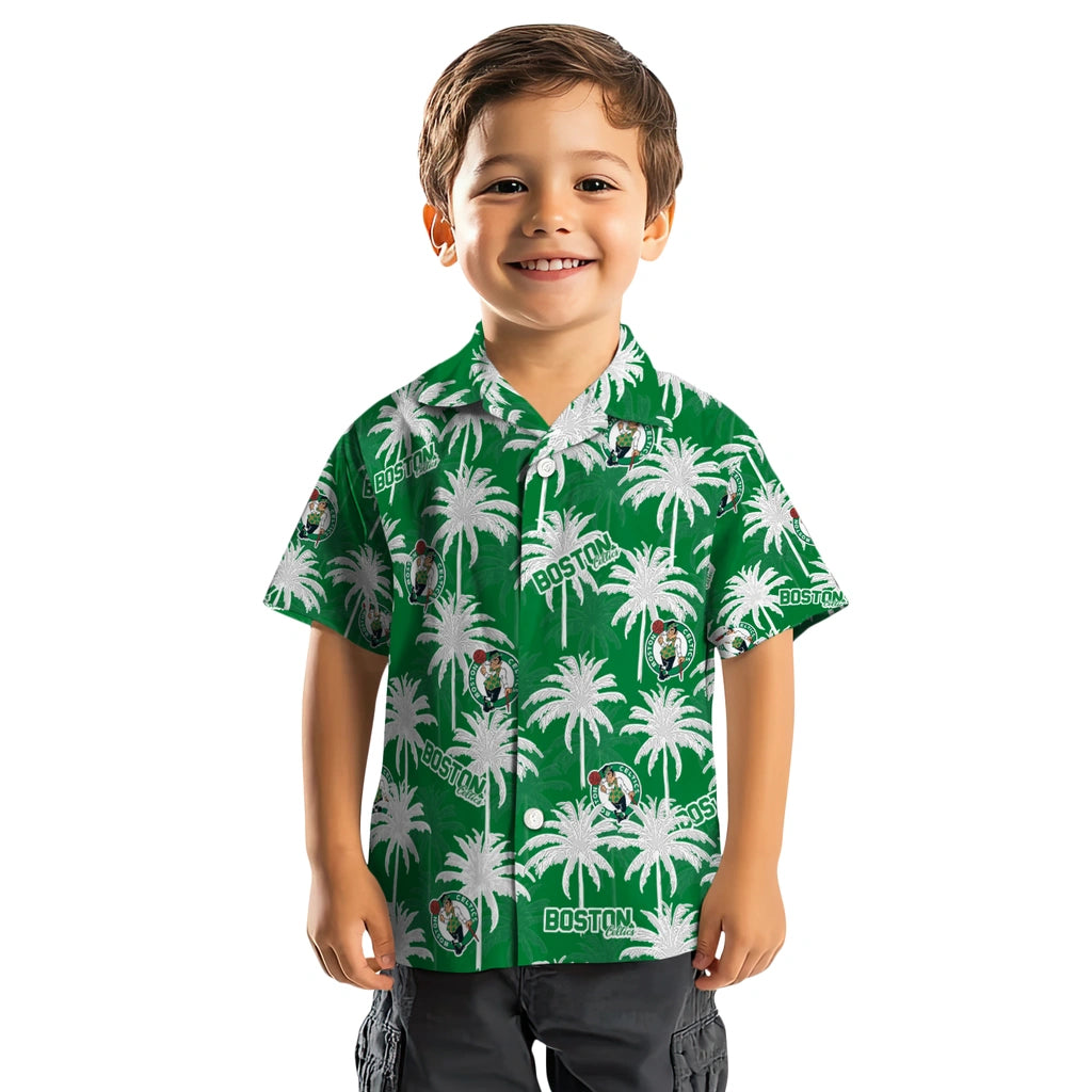 Boston Celtics Hawaiian Shirt - Palm Tree Motif | Hula Hawaiian Shirts