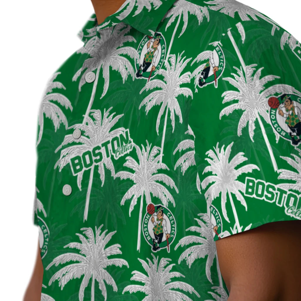 Boston Celtics Hawaiian Shirt - Palm Tree Motif | Hula Hawaiian Shirts