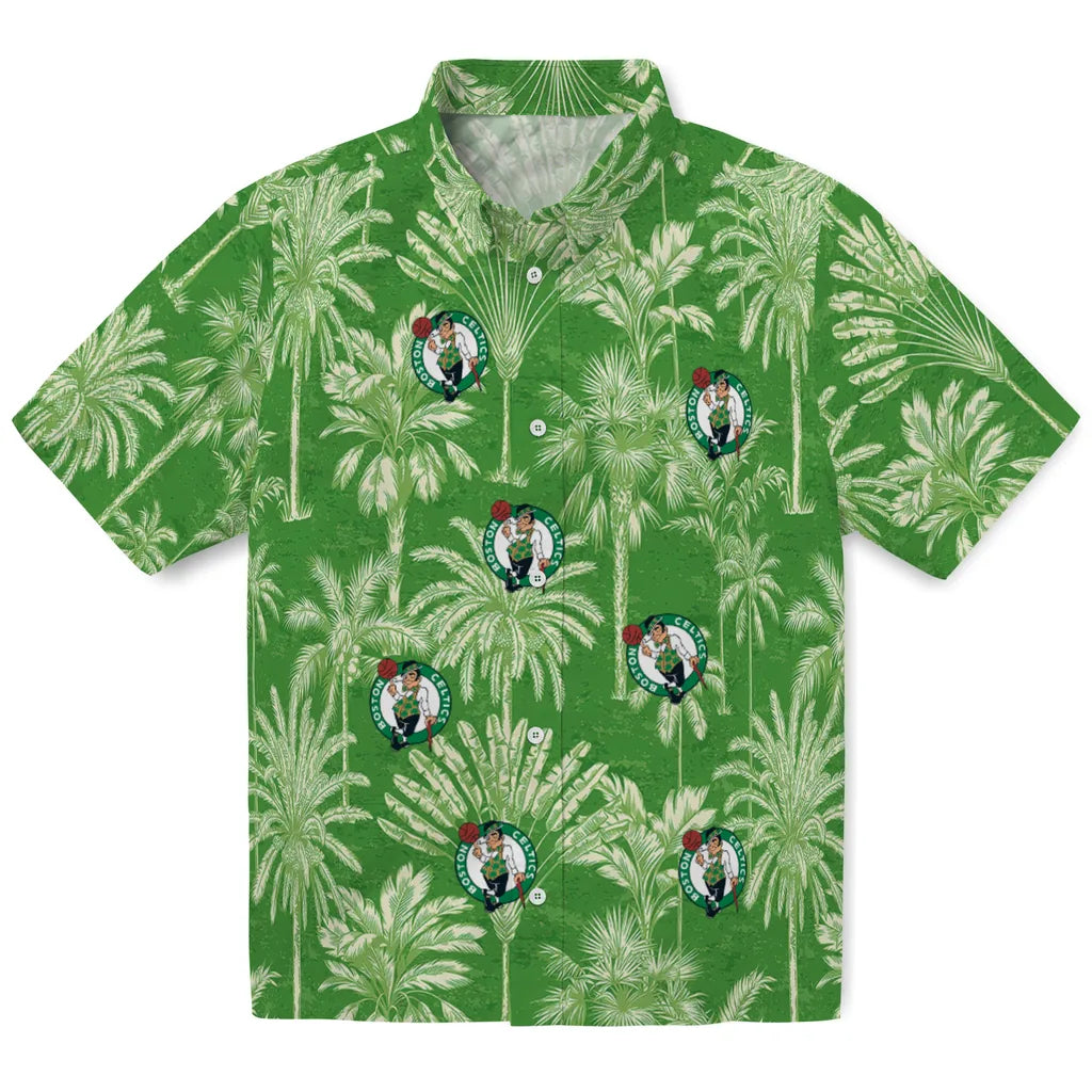 Boston Celtics Hawaiian Shirt - Vintage Palm Tree | Hula Hawaiian Shirts