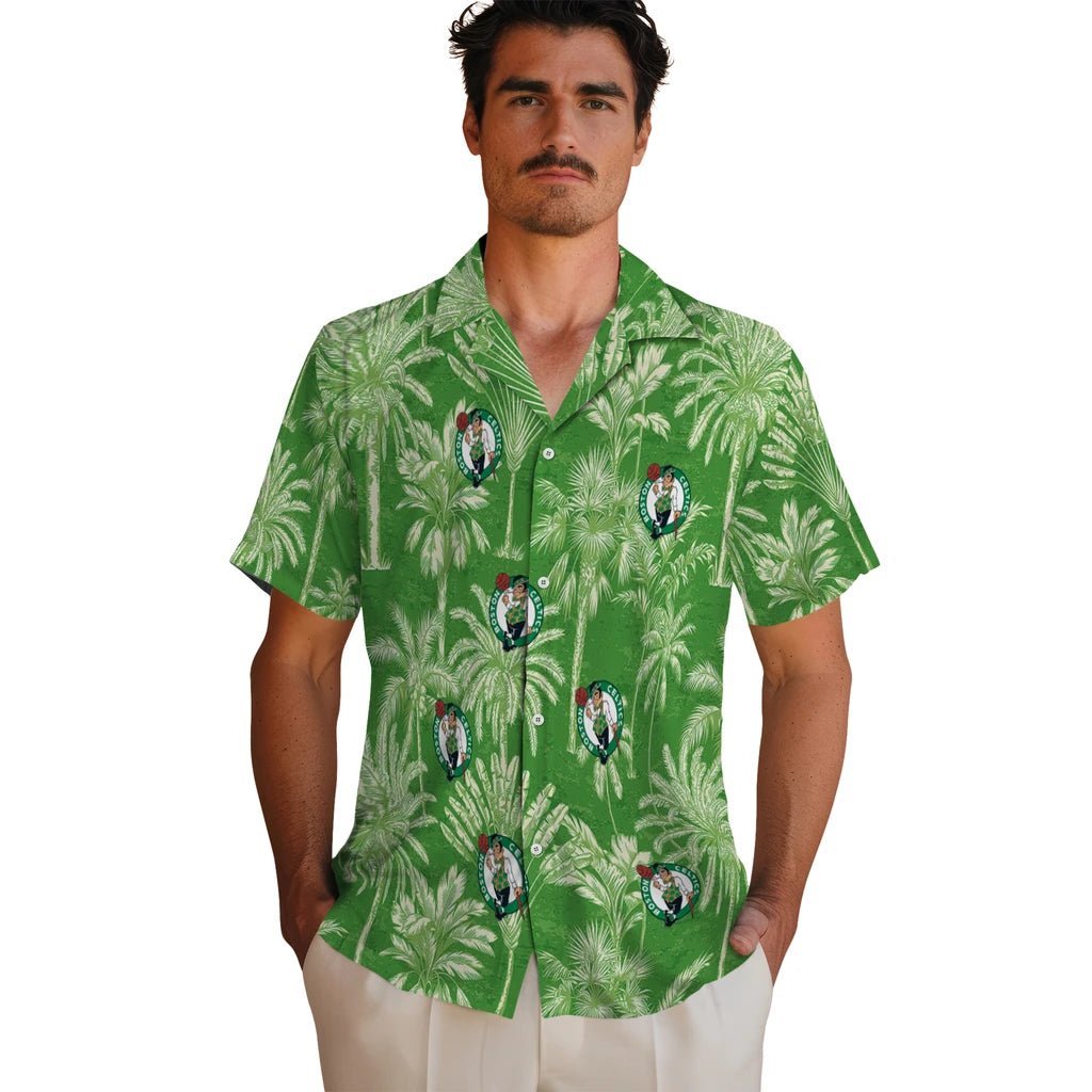 Boston Celtics Hawaiian Shirt - Vintage Palm Tree | Hula Hawaiian Shirts