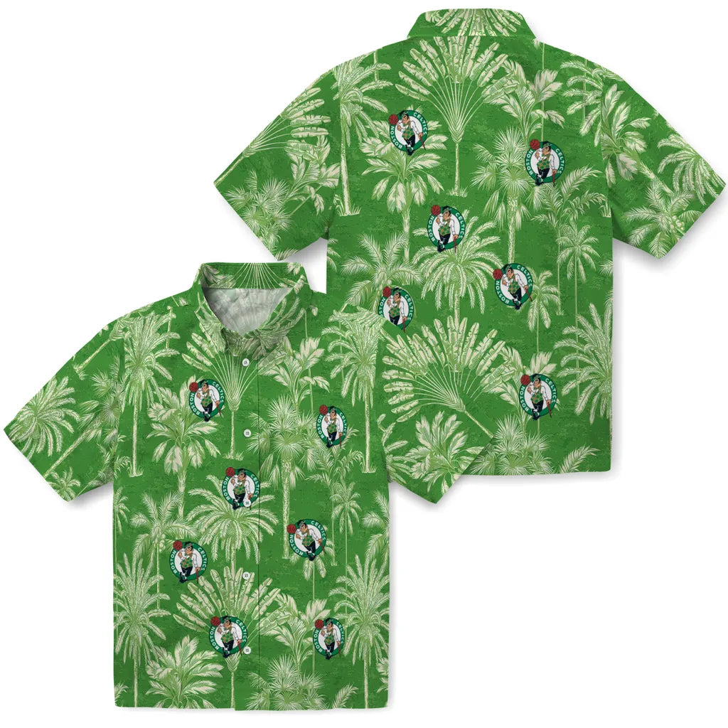 Boston Celtics Hawaiian Shirt - Vintage Palm Tree | Hula Hawaiian Shirts