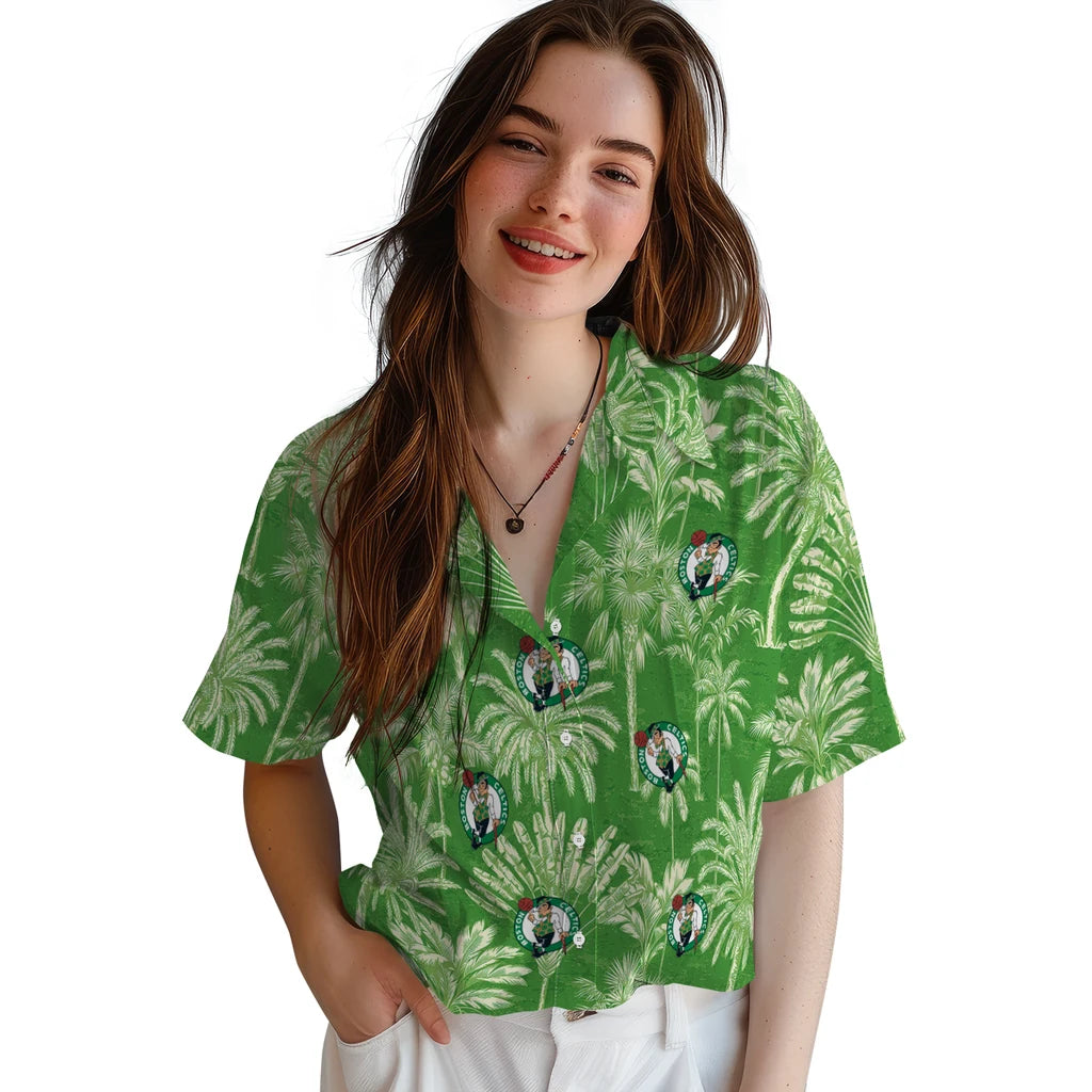 Boston Celtics Hawaiian Shirt - Vintage Palm Tree | Hula Hawaiian Shirts