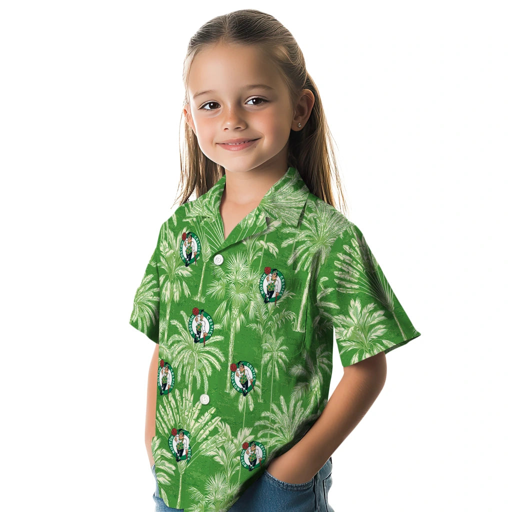 Boston Celtics Hawaiian Shirt - Vintage Palm Tree | Hula Hawaiian Shirts