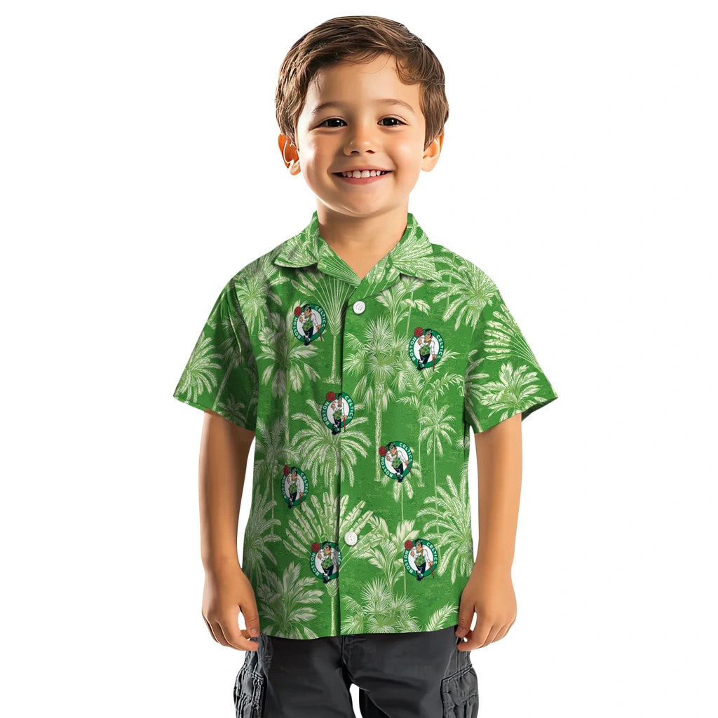Boston Celtics Hawaiian Shirt - Vintage Palm Tree | Hula Hawaiian Shirts