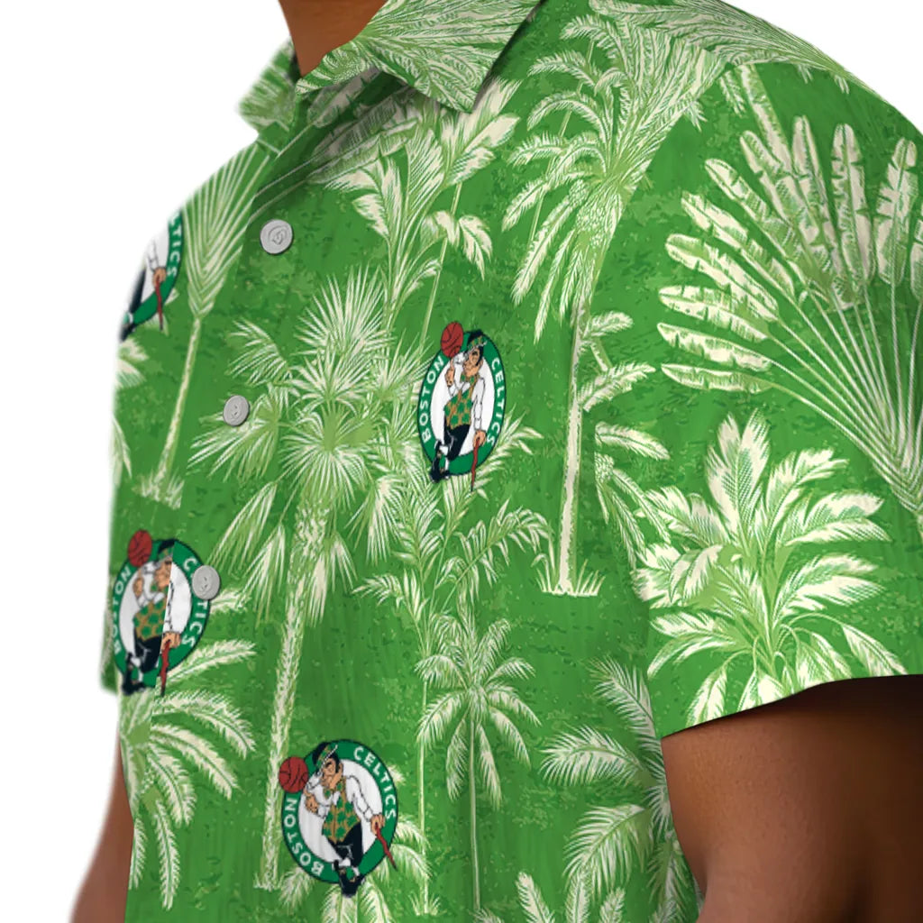 Boston Celtics Hawaiian Shirt - Vintage Palm Tree | Hula Hawaiian Shirts