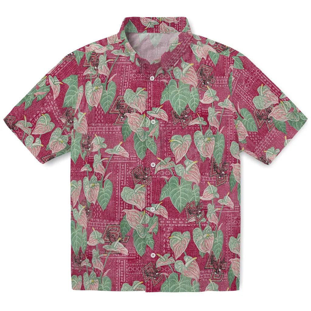 Boston College Eagles Hawaiian Shirt - Anthurium Overlay | Hula Hawaiian Shirts