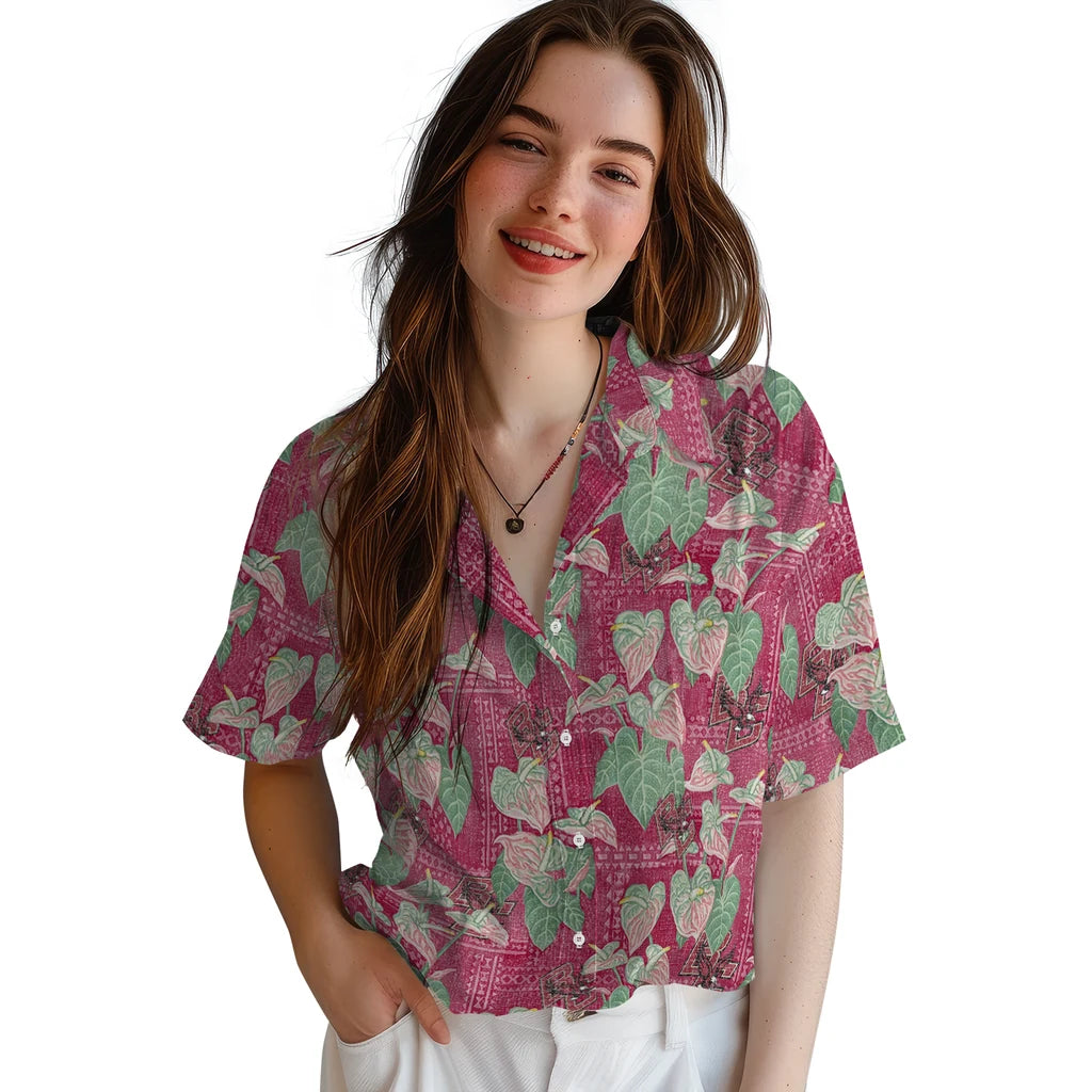 Boston College Eagles Hawaiian Shirt - Anthurium Overlay | Hula Hawaiian Shirts