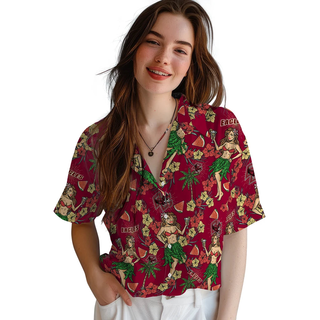 Boston College Eagles Hawaiian Shirt - Hawaiian Girls Design | Hula Hawaiian Shirts
