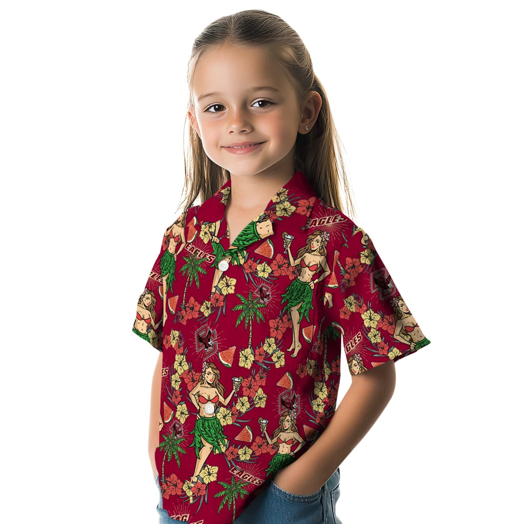 Boston College Eagles Hawaiian Shirt - Hawaiian Girls Design | Hula Hawaiian Shirts