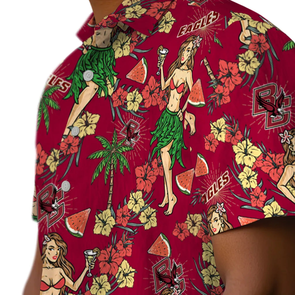 Boston College Eagles Hawaiian Shirt - Hawaiian Girls Design | Hula Hawaiian Shirts