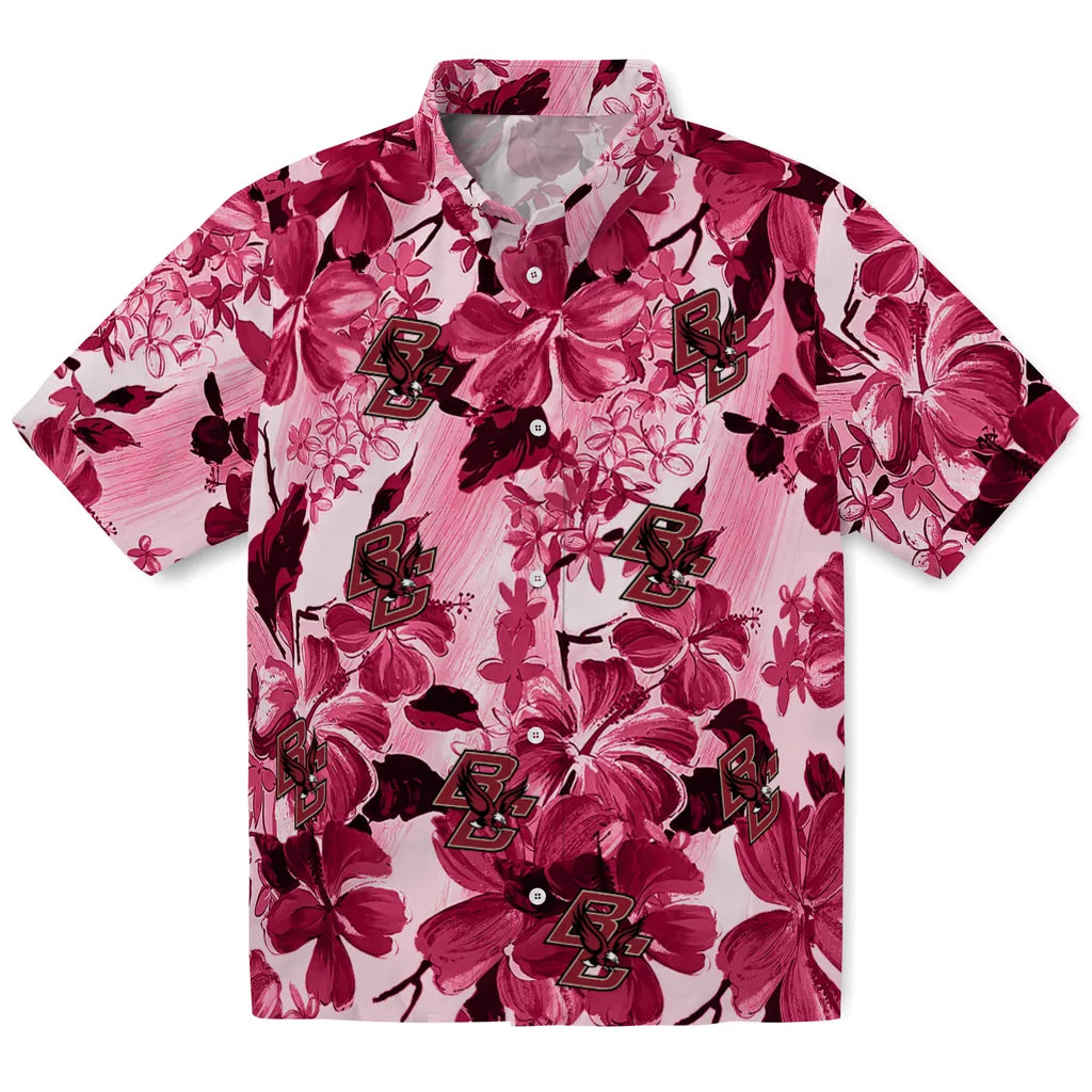 Boston College Eagles Hawaiian Shirt - Hibiscus Arrangement | Hula Hawaiian Shirts