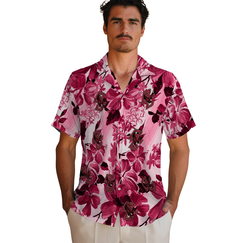 Boston College Eagles Hawaiian Shirt - Hibiscus Arrangement | Hula Hawaiian Shirts