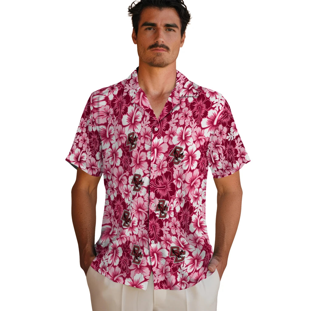 Boston College Eagles Hawaiian Shirt - Hibiscus Blooms | Hula Hawaiian Shirts
