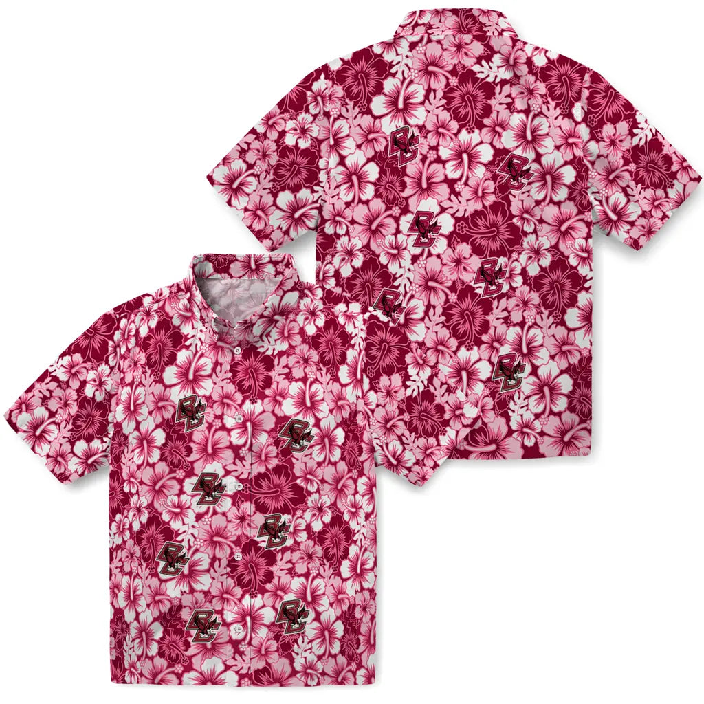 Boston College Eagles Hawaiian Shirt - Hibiscus Blooms | Hula Hawaiian Shirts