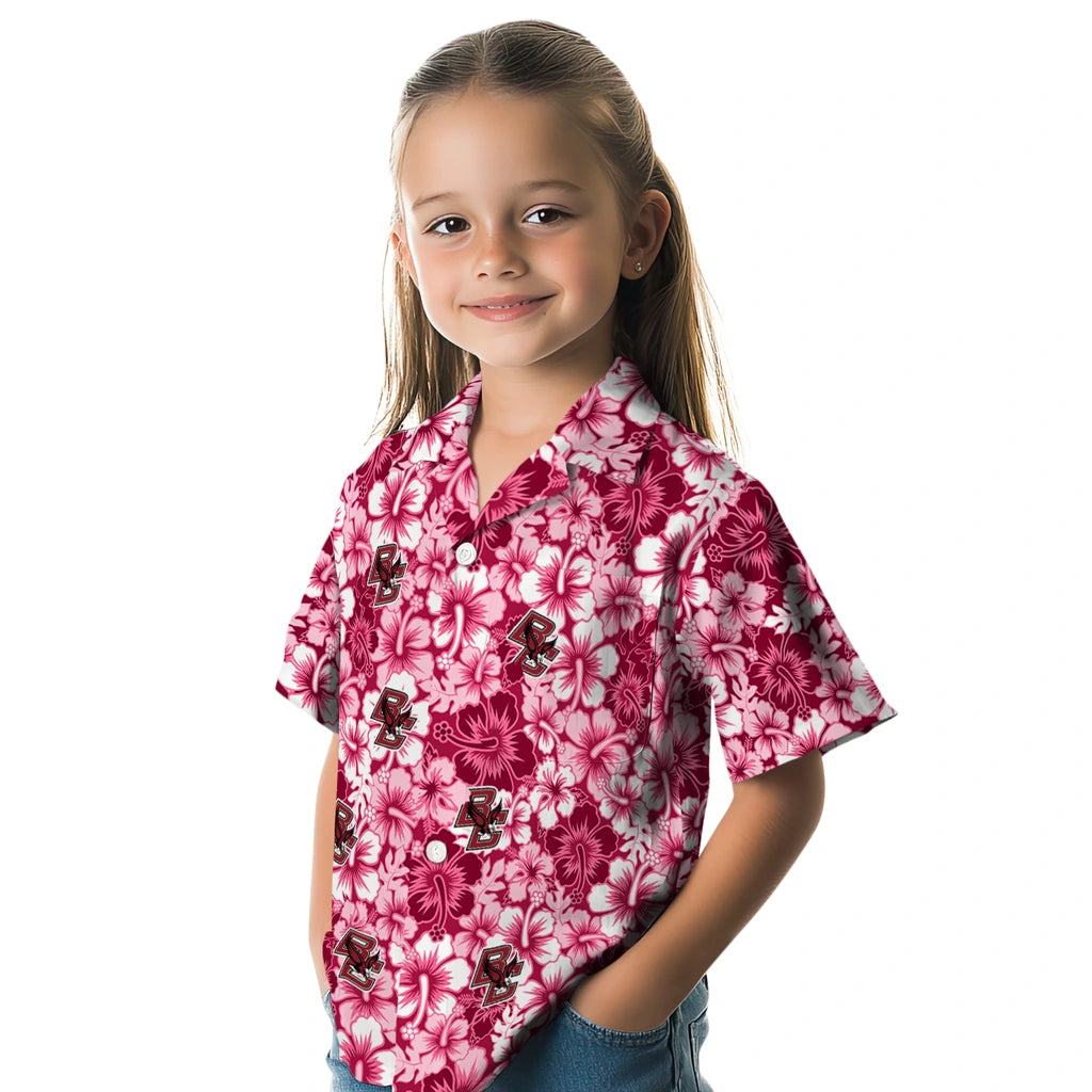 Boston College Eagles Hawaiian Shirt - Hibiscus Blooms | Hula Hawaiian Shirts