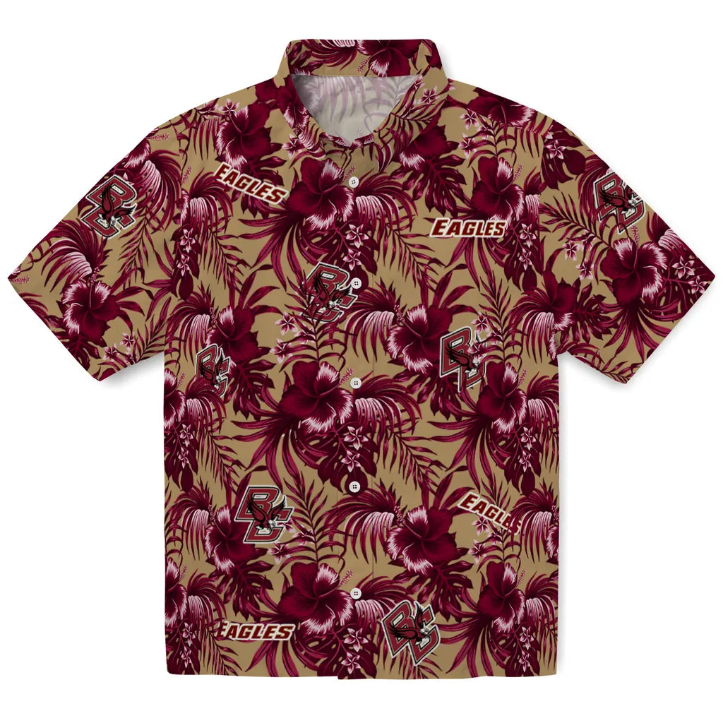 Boston College Eagles Hawaiian Shirt - Hibiscus Exotic | Hula Hawaiian Shirts
