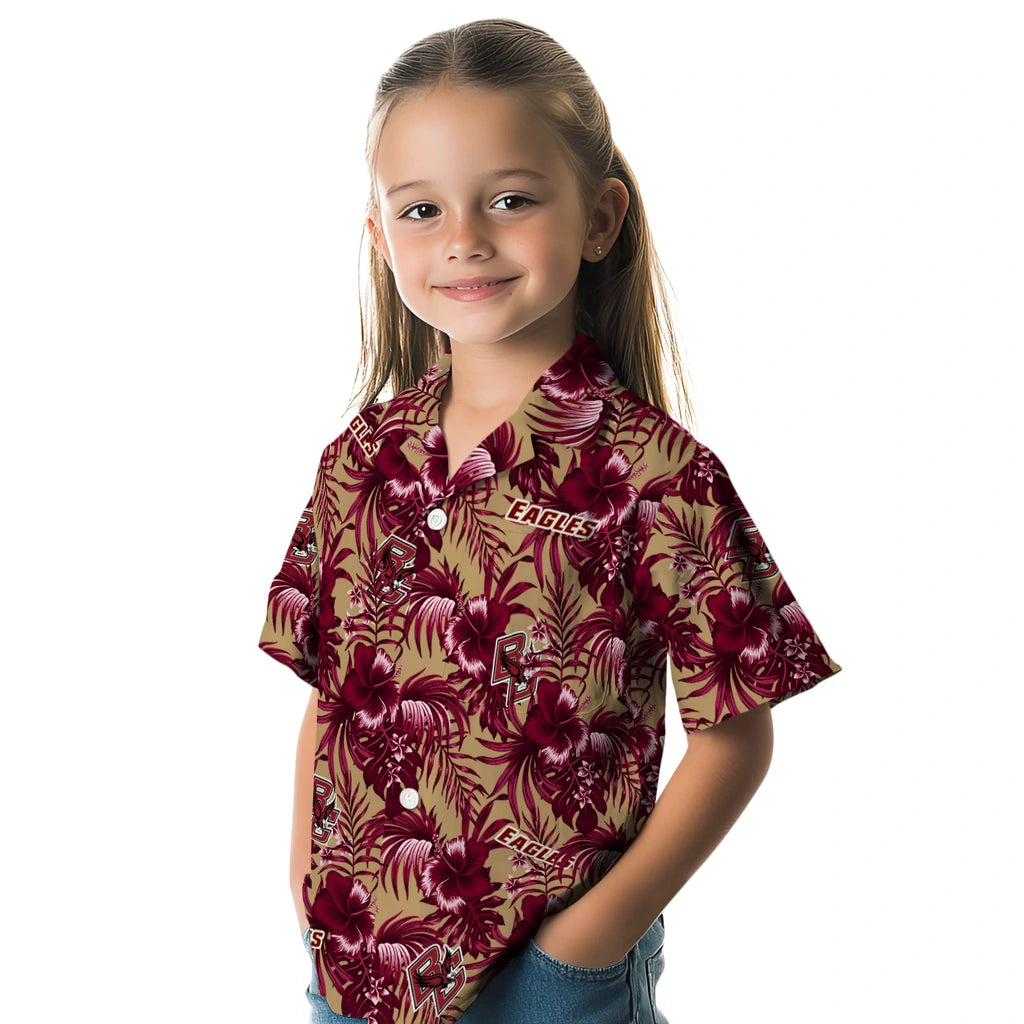 Boston College Eagles Hawaiian Shirt - Hibiscus Exotic | Hula Hawaiian Shirts