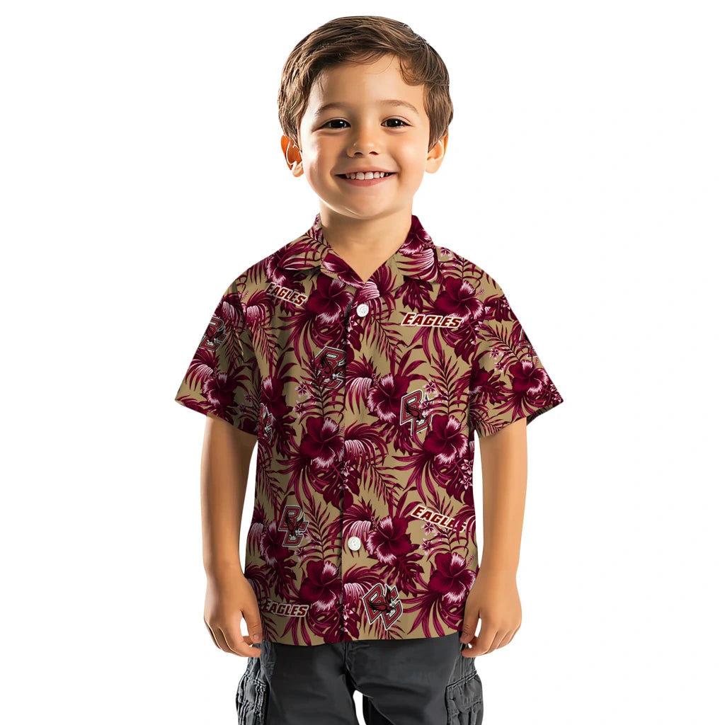 Boston College Eagles Hawaiian Shirt - Hibiscus Exotic | Hula Hawaiian Shirts