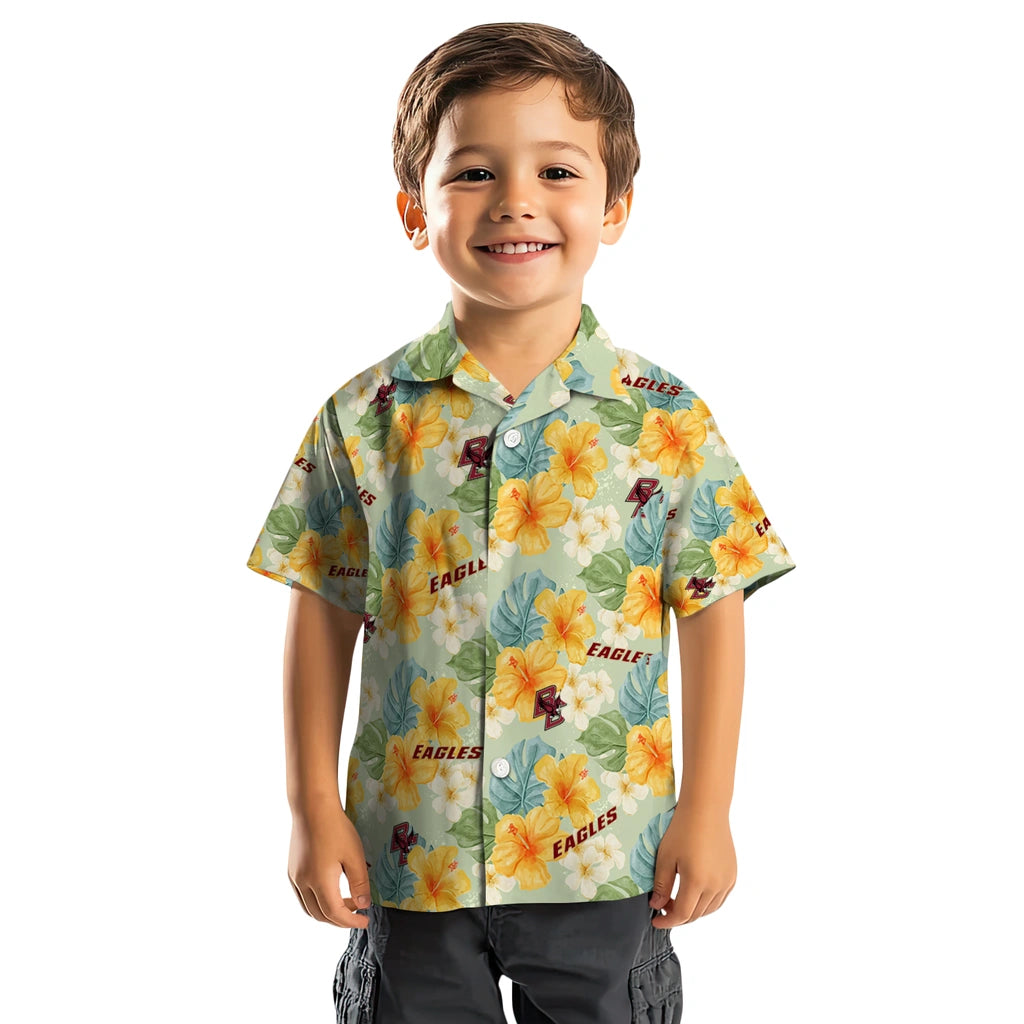 Boston College Eagles Hawaiian Shirt - Hibiscus Mood | Hula Hawaiian Shirts