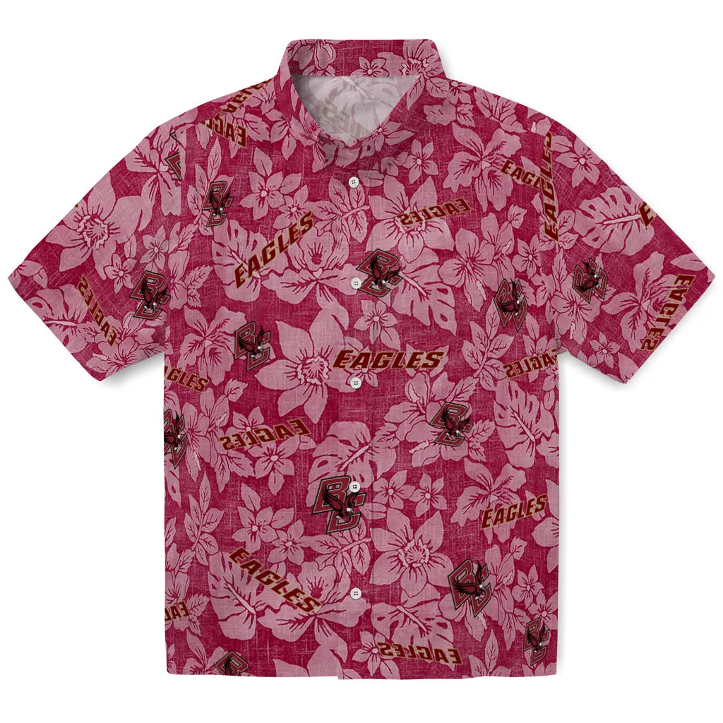 Boston College Eagles Hawaiian Shirt - Hibiscus Oasis | Hula Hawaiian Shirts