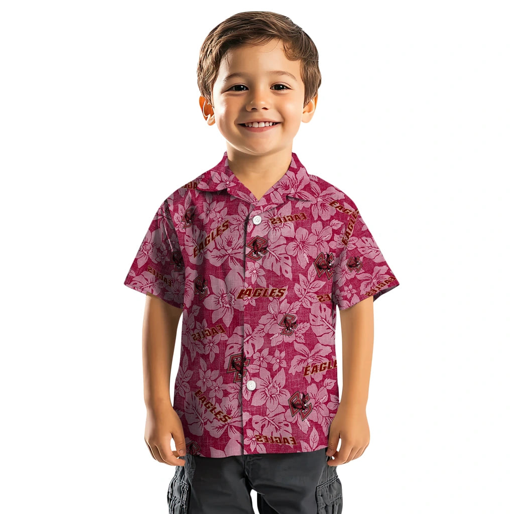 Boston College Eagles Hawaiian Shirt - Hibiscus Oasis | Hula Hawaiian Shirts
