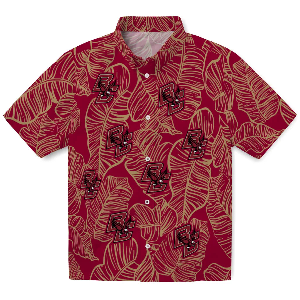 Boston College Eagles Hawaiian Shirt - Leaf Outline | Hula Hawaiian Shirts