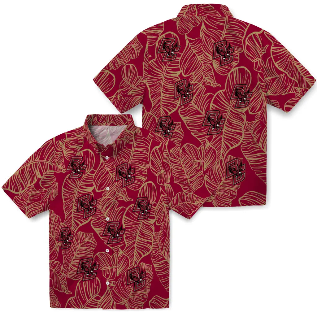 Boston College Eagles Hawaiian Shirt - Leaf Outline | Hula Hawaiian Shirts