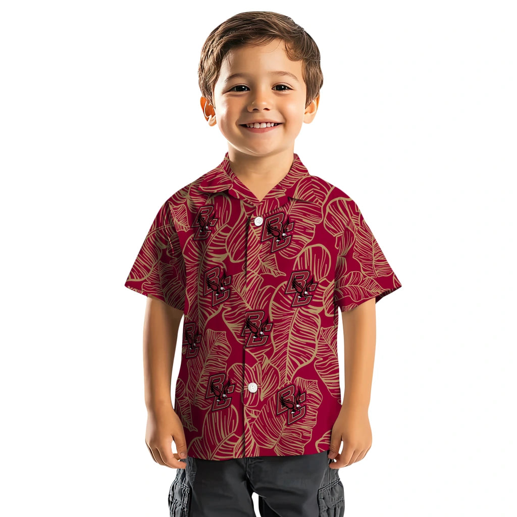 Boston College Eagles Hawaiian Shirt - Leaf Outline | Hula Hawaiian Shirts