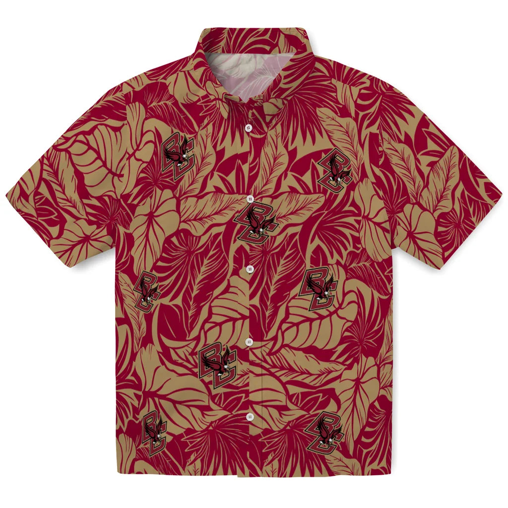 Boston College Eagles Hawaiian Shirt - Monstera Layer | Hula Hawaiian Shirts