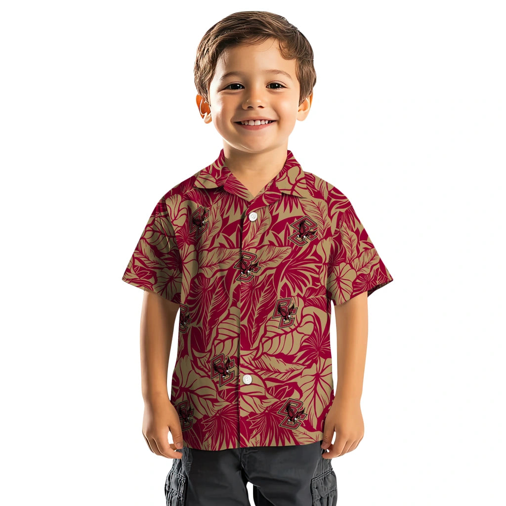 Boston College Eagles Hawaiian Shirt - Monstera Layer | Hula Hawaiian Shirts