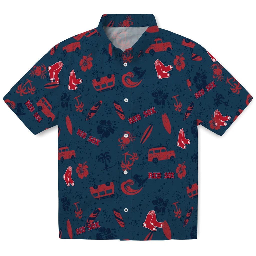 Boston Red Sox Hawaiian Shirt - Beach Vibe | Hula Hawaiian Shirts